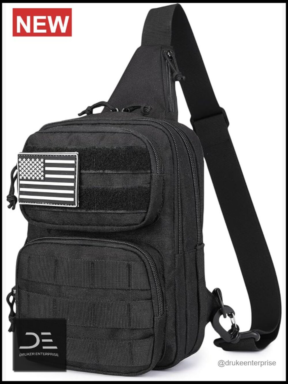 RFID Blocking Tactical Crossbody Sling Bag with Multi-Pocket Storage